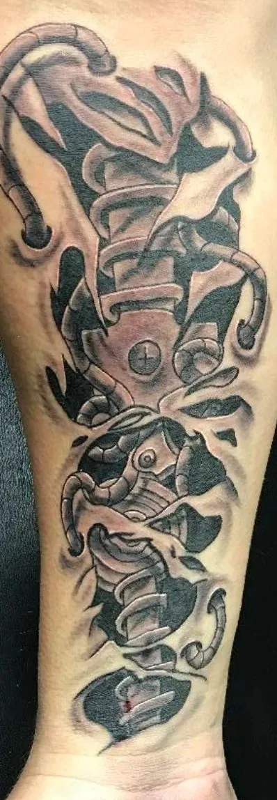 Healed Black & Grey tattoo, Black N Blue Tattoo (g25)