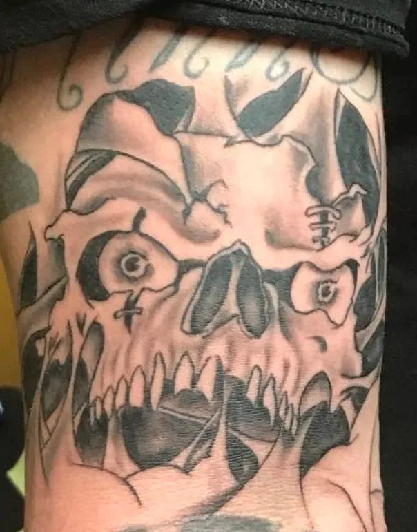 Healed Black & Grey tattoo, Black N Blue Tattoo (g29)